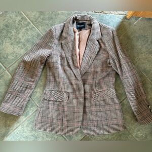 Women's Ebossy Plaid Blazer - Brown plaid